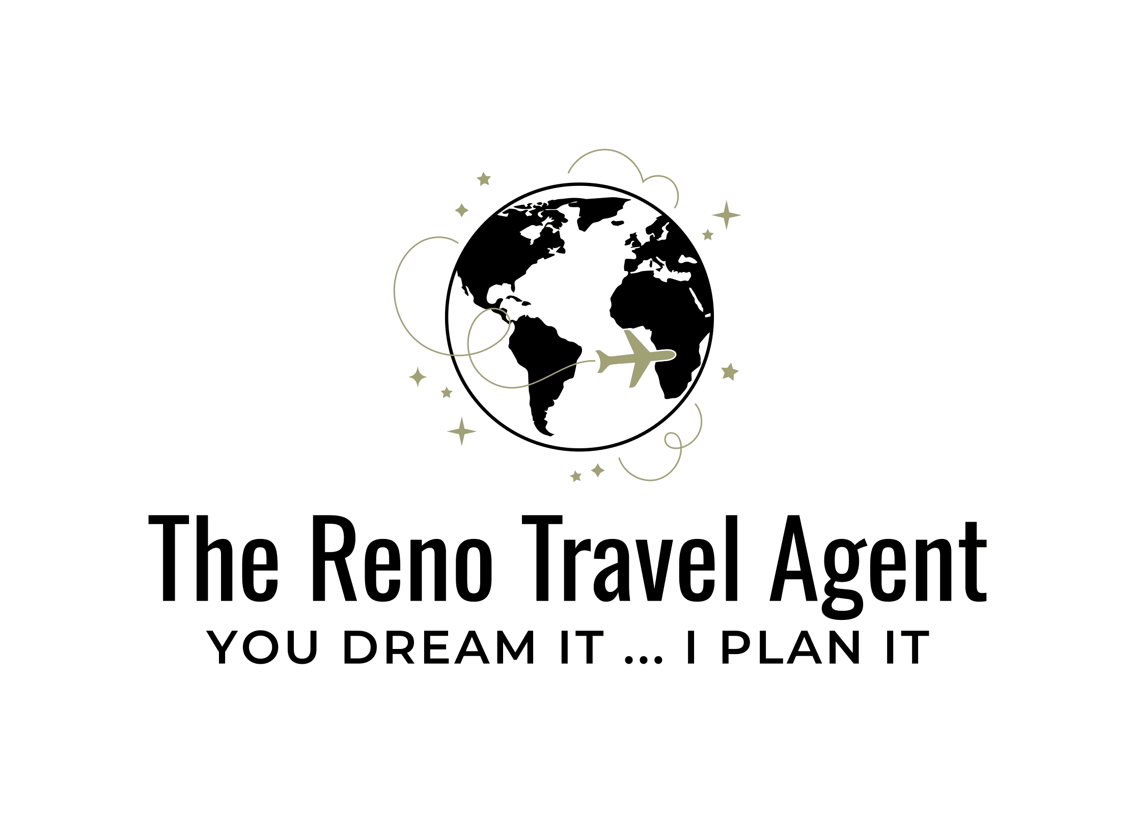 The Reno Travel Agent Logo (white background)